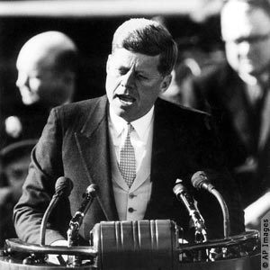 President John F Kennedy delivers his Inaugural Address