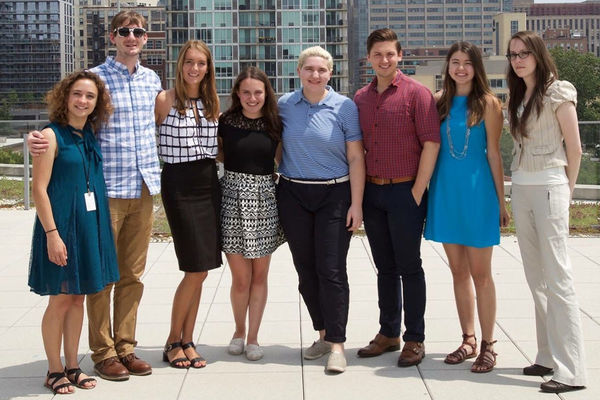 Caitlin Riley (fourth from left) stands with fellow interns from the National Hellenic Museum in Chicago